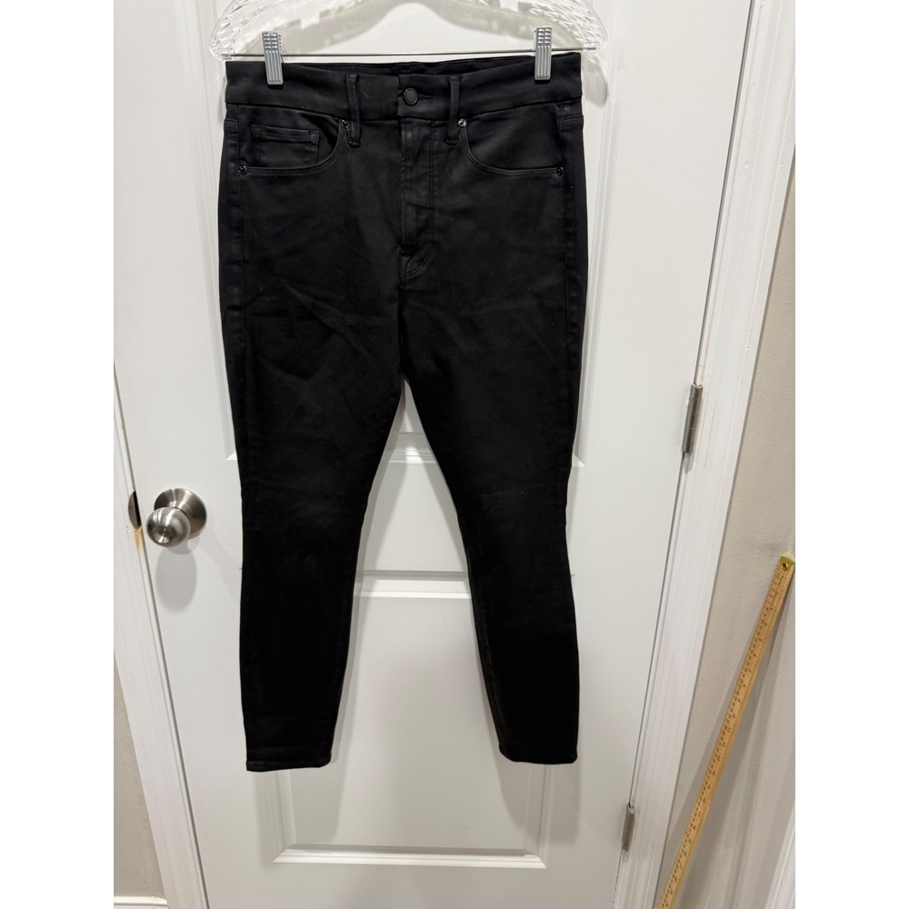 Good American Womens Skinny Jeans Coated Good Legs Black 10/30